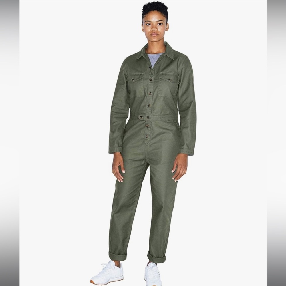 NWOT American Apparel women long sleeve twill coveralls